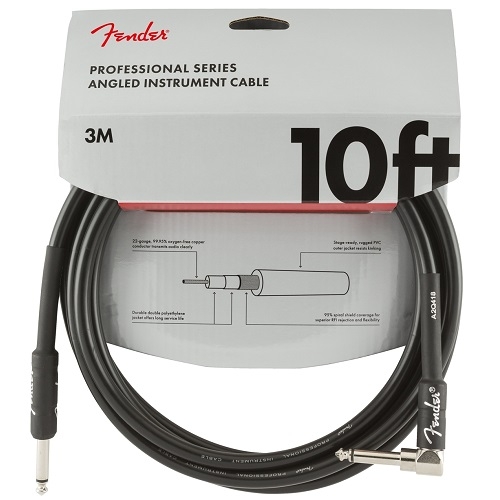 Fender kabel Professional Series Instrument Cable Straight-Angle 10' Black - 0990820025