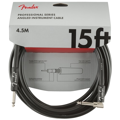 Fender kabel Professional Series Instrument Cable Straight-Angle 15' Blackk - 0990820059