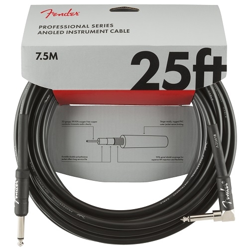 Fender kabel Professional Series Instrument Cable Straight-Angle 25' Black - 0990820060