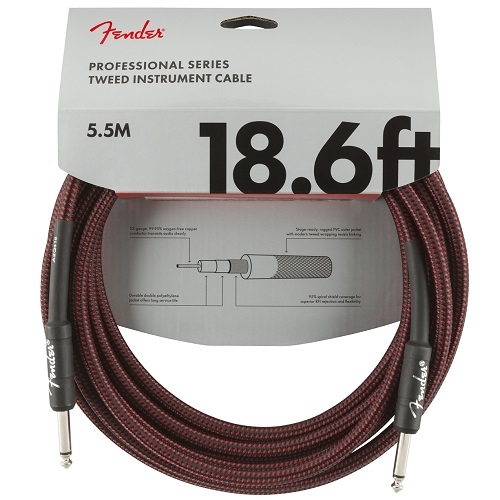 Fender kabel Professional Series Instrument Cables 18.6' Red Tweed - 0990820067