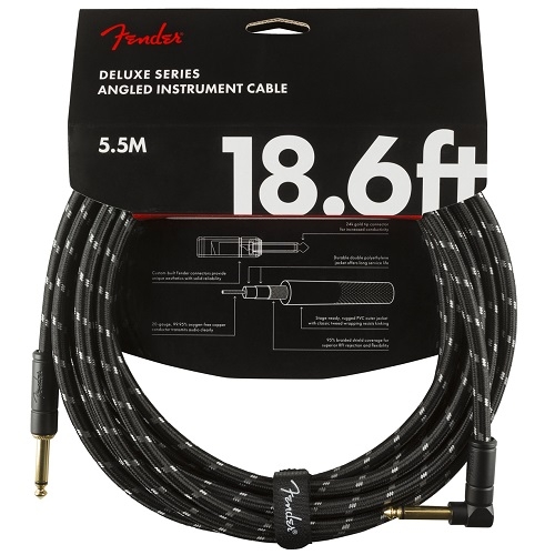 Fender kabel Deluxe Series Instrument Cable Straight-Angle 18.6' Black Tweed - 0990820079