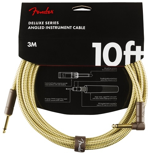 Fender kabel Deluxe Series Instrument Cable Straight-Angle 10' Tweed - 0990820091
