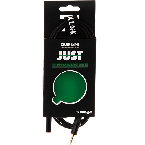Q-LOK JUST J35J35F 3 adapter kabel 3m (Stereo 3.5mm jack plug - Stereo 3.5mm jack sock) - crna boja