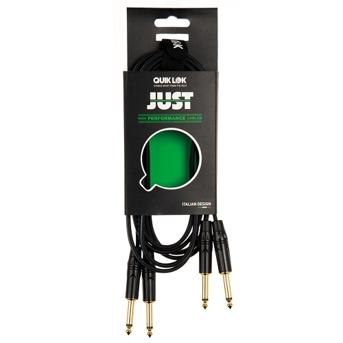 Q-LOK JUST KEY 1 instrument kabel 1m (2xMono 6.3mm jack plug - 2xMono 6.3mm jack plug) - crna boja