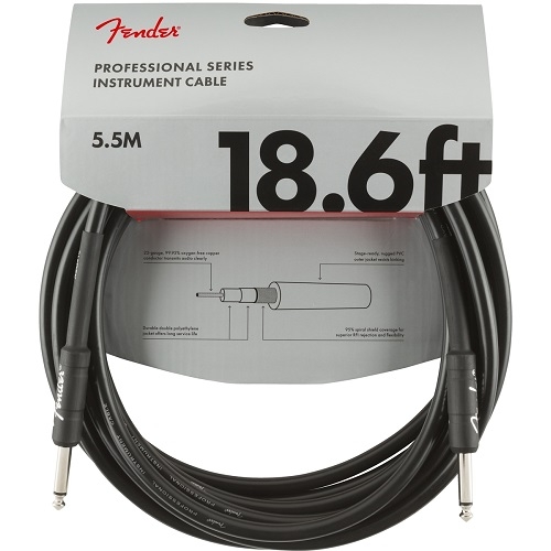 Fender kabel Professional Series Instrument Cable Straight-Straight 18,6' Black - 0990820020