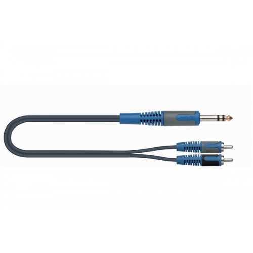 Q-LOK RKSA120-1 kabel 6,3mm st. - 2xRCA-M mon. 1m
