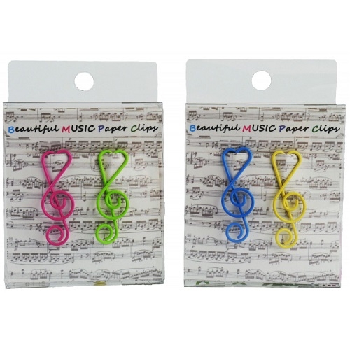 AGIFTY C 1026 Paper clip g-clef 4 colors assorted (12 pcs/pack) H:4 cm - kopca za papir