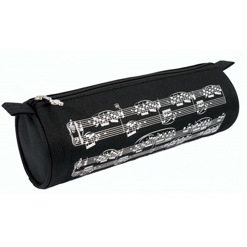 AGIFTY P 1030 Pencil case notelines black/white Ø 7,5*22 CM - pernica