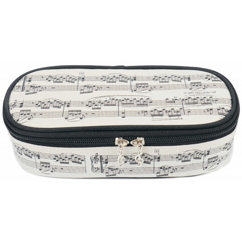 AGIFTY P 1031 Pencil case notelines black/creme LUX 21*11*6 cm - pernica