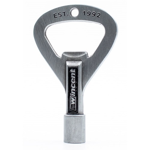 WINCENT W-RKP drum key + bottle opener ROCK KEY PRIME brushed metal design