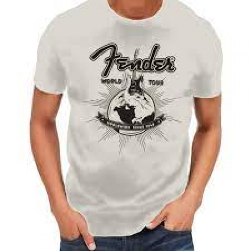 Fender World Tour T-Shirt, Vintage White, M - 9192822406
