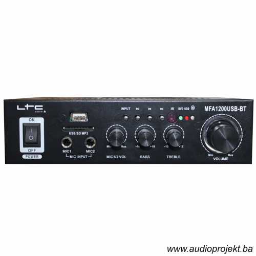 LTC MFA1200USB-BT-BL 2 X 50W Karaoke,USB/SD/Bluetooth stereo pojacalo