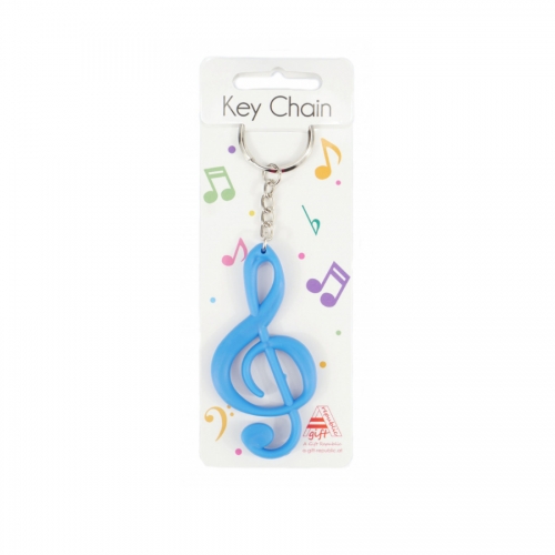 AGIFTY K 1003 Keyring g-clef blue rubber 7,7 cm - privjesak za kljuceve