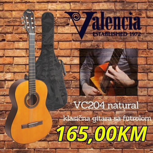Valencia Klasična gitara VC204 - 2024 paket sa torbom (SET)