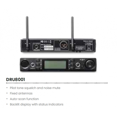FBT DRU8001 UHF PLL SINGLE CH DIV RECEIVER 614~650Mhz - prijemnik